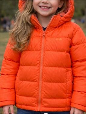 L.L. Bean Reel Coral Down Jacket size 10-12